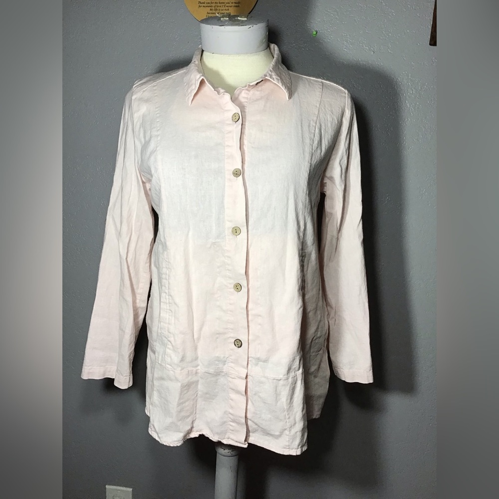 Simply Noelle XXL Tunic Top Shirt Blouse Pocket Split Back Color Pink